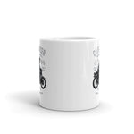 Watchill'n 'Cafe Racer' Ceramic Mug - (Grey/Black) - Watch Hill RI t-shirts with vintage surfing and motorcycle designs.