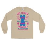 Watchill'n 'Live to Skate' - Long-Sleeve T-Shirt (Pink/Blue) - Watchill'n