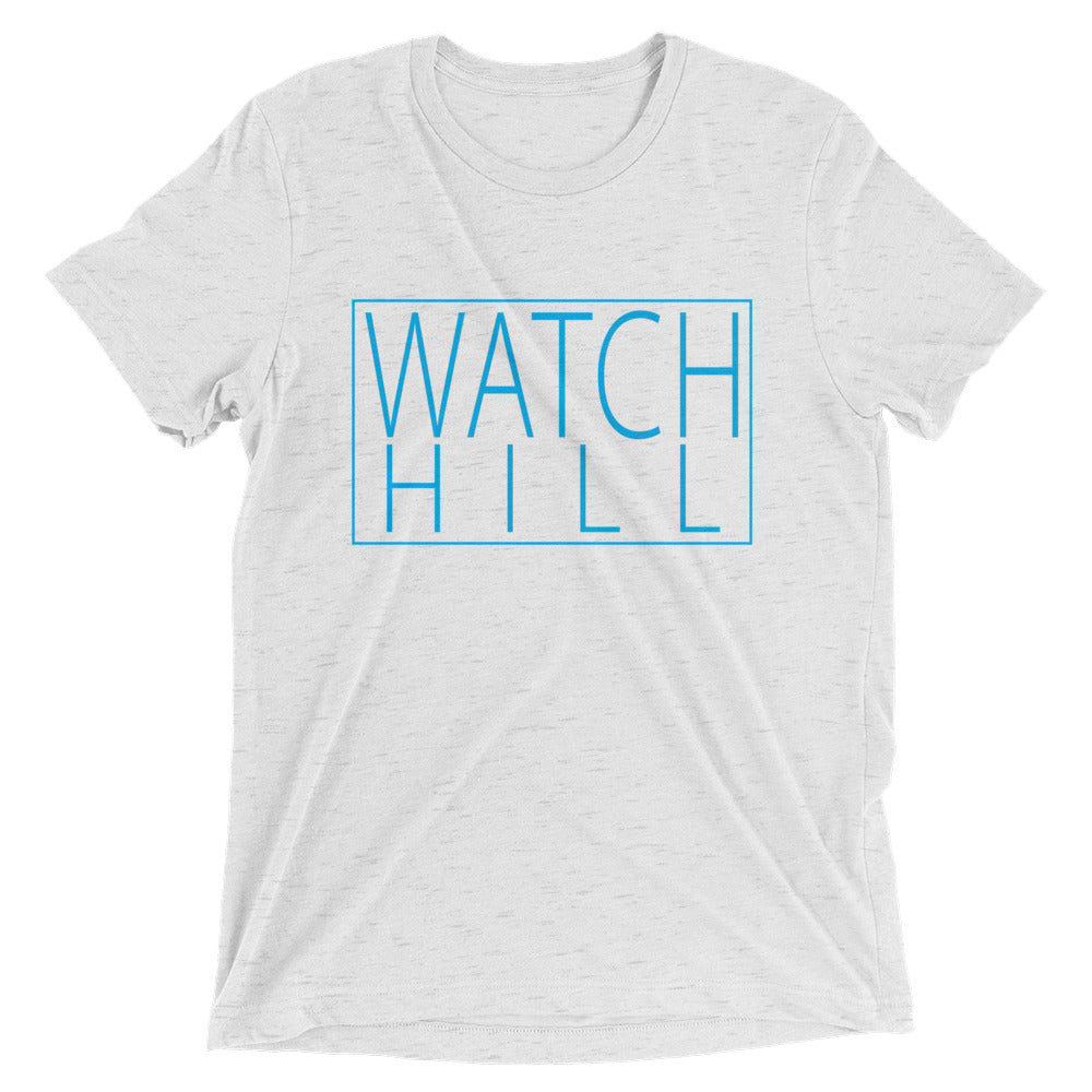 Watch Hill Rectangular Logo Premium Unisex Short Sleeve T-shirt (Cyan) - Watchill'n