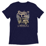 Watchill’n ‘Scooter Club 2’ Unisex Short Sleeve t-shirt (Creme/Black) - Watch Hill RI t-shirts with vintage surfing and motorcycle designs.
