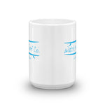 Watch Hill Surf Co. 'Parallel Boards' Ceramic Mugs in 11oz. or 15oz. (Cyan) - Watch Hill RI t-shirts with vintage surfing and motorcycle designs.