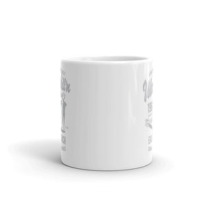 Watchill'n 'Surfs Up' Ceramic Mug - (Grey) - Watch Hill RI t-shirts with vintage surfing and motorcycle designs.