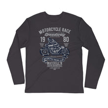Load image into Gallery viewer, Watchill’n ‘Speedway’ Premium Long Sleeve Fitted Crew (Grey/Navy) - Watchill&#39;n