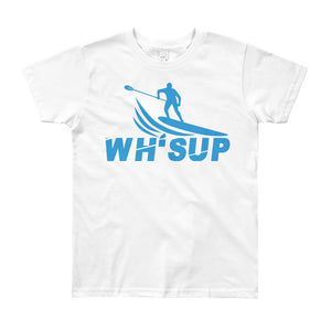 Watchill'n® 'WH-SUP Paddle Boarding' - Youth Short Sleeve T-Shirt (Blue) - Watchill'n