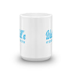 Watchill'n 'Local Coordinates' Ceramic Mug - (Cyan) - Watch Hill RI t-shirts with vintage surfing and motorcycle designs.
