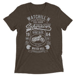 Watchill’n ‘Bike Barn’ Unisex Short sleeve t-shirt (Dk Grey/Grey) - Watchill'n