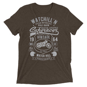 Watchill’n ‘Bike Barn’ Unisex Short sleeve t-shirt (Dk Grey/Grey) - Watchill'n
