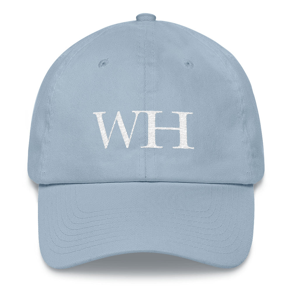 Watch Hill 'WH' Logo Hat (White) - Watch Hill RI t-shirts with vintage surfing and motorcycle designs.