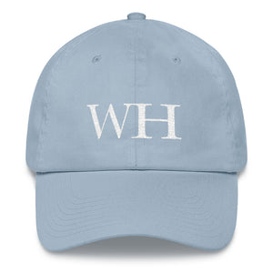 Watch Hill 'WH' Logo Hat (White) - Watch Hill RI t-shirts with vintage surfing and motorcycle designs.
