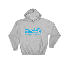 Load image into Gallery viewer, Watchill&#39;n &#39;Coordinates&#39; Logo - Hoodie (Cyan) - Watchill&#39;n
