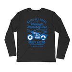 Watchill'n 'Vintage Motorcycles' Premium Long Sleeve Fitted Crew (Blue) - Watchill'n