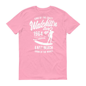 Watchill'n 'Surf's Up' - Short-Sleeve Unisex T-Shirt (White) - Watchill'n