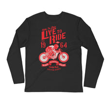 Load image into Gallery viewer, Watchill’n ‘Live To Ride’ Premium Long Sleeve Fitted Crew (Red) - Watchill&#39;n