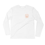 Watch Hill 'Surf Co.’ Premium Long Sleeve Fitted Crew (Orange) - Watch Hill RI t-shirts with vintage surfing and motorcycle designs.