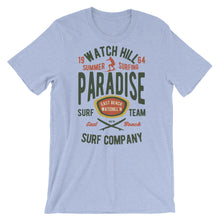 Load image into Gallery viewer, Watchill&#39;n &#39;Summer Surfing&#39; - Short-Sleeve Unisex T-Shirt (Green/Terracotta) - Watchill&#39;n