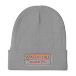 Watch Hill Surf Co. 'Patch Logo' Embroidered Beanie (Orange) - Watch Hill RI t-shirts with vintage surfing and motorcycle designs.