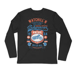 Watchill’n ‘Bike Barn’ Premium Long Sleeve Fitted Crew (Rust/Lt Blue) - Watchill'n