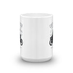 Watchill'n 'Cafe Racer' Ceramic Mug - (Grey/Black) - Watch Hill RI t-shirts with vintage surfing and motorcycle designs.