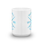 Watch Hill ‘Surf Co.’ Ceramic Mugs in 11oz. or 15oz. (Cyan) - Watch Hill RI t-shirts with vintage surfing and motorcycle designs.