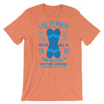 Watchill'n 'Live to Skate' - Short-Sleeve Unisex T-Shirt (Lt. Blue/Blue) - Watchill'n