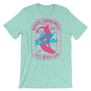 Watchill'n 'Surf Riders' - Short-Sleeve Unisex T-Shirt (Pink) - Watchill'n