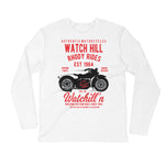 Watchill’n ‘Rhody Rides’ Premium Long Sleeve Fitted Crew (Red) - Watchill'n