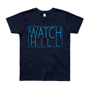Watch Hill 'Rectangular Logo' - Youth Short Sleeve T-Shirt (Cyan) - Watchill'n
