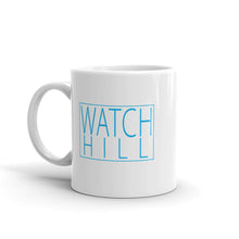 Load image into Gallery viewer, Watch Hill &#39;Box Logo&#39; Ceramic Mug - (Cyan) - Watch Hill RI t-shirts with vintage surfing and motorcycle designs.