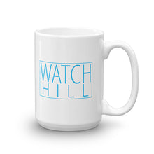 Load image into Gallery viewer, Watch Hill &#39;Box Logo&#39; Ceramic Mug - (Cyan) - Watch Hill RI t-shirts with vintage surfing and motorcycle designs.